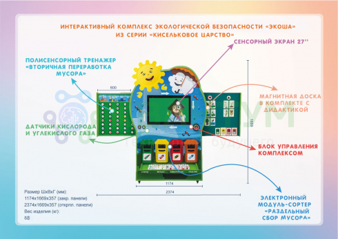 Интерактивный комплекс экологической безопасности «Экоша» из серии «Кисельковое царство»